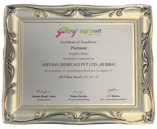 Shivam Chemicals Certificate